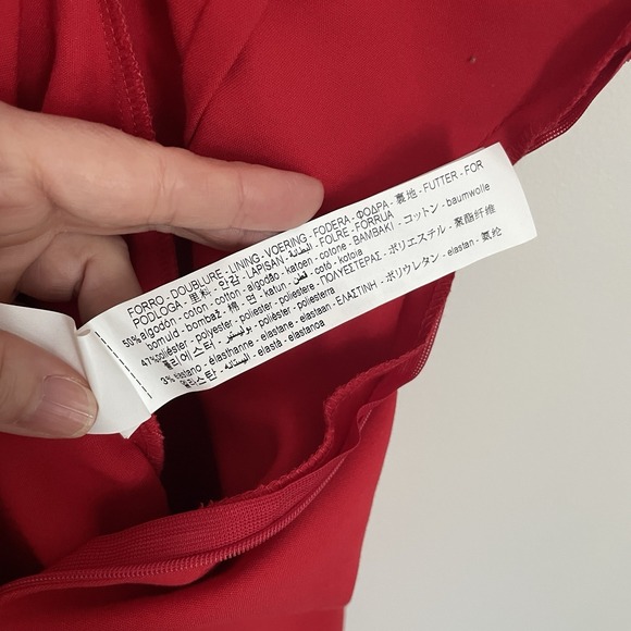 ZARA Red Ruched Cocktail Dress M NWT Strapless Slit Formal Valentine Prom Love - Picture 15 of 16
